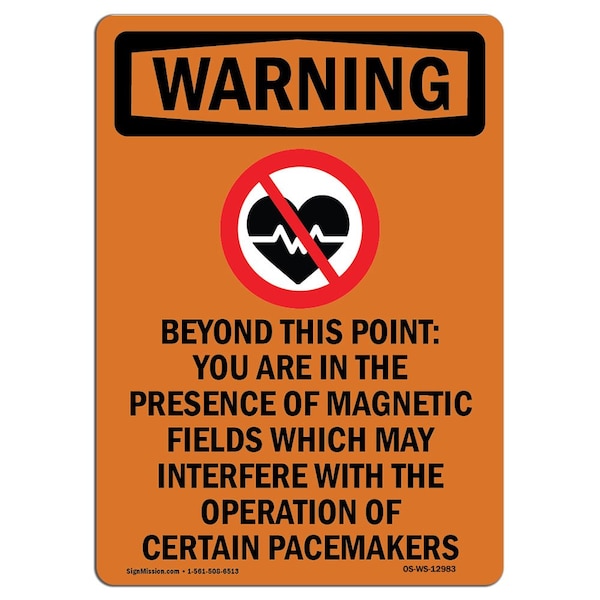 Safety Sign, OSHA WARNING, 5" Height, Pack of 10, Portrait, 10PK